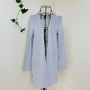 Divided H&M 노카라 버튼리스 가디건 그레이 M