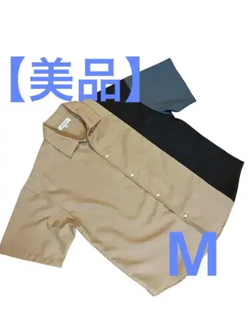 CREATION CUBE 크리에이션큐브 반팔 셔츠 베이지/블랙/파랑