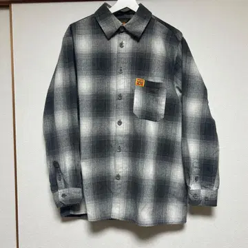 FB COUNTY 그레이 체크 무늬 플란넬 셔츠