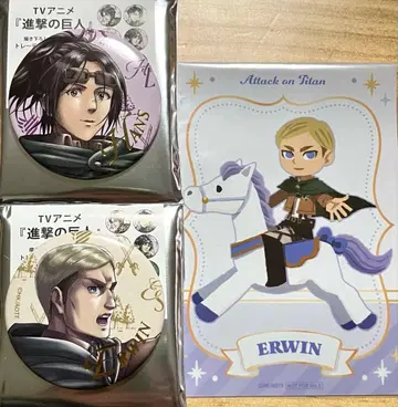 진격의 거인 Anique 기마 한지 엘빈 캔뱃지 특전 카드 세트