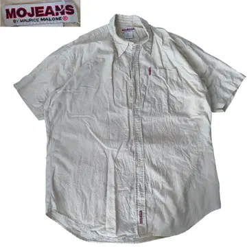 90s 빈티지 혼방 린넨 반팔 셔츠 모리스 말론 힙합