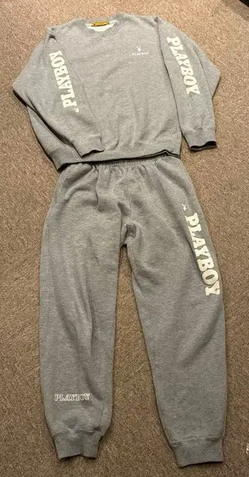 빈티지 PLAYBOY 그레이 맨투맨 셋업 M 사이즈