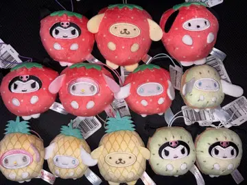 산리오 캐릭터즈 후르츠 키구루미 마스코트 딸기 12개 묶음 판매