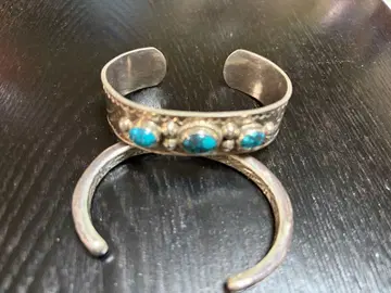 NAVAJO 빈티지 실버 뱅글 터콰이즈
