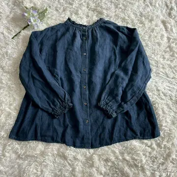 네스트로브 데미지 다이드 워시 가공 린넨 100% 블라우스