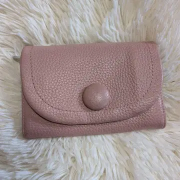 질 스튜어트 루나티 접이식 지갑 소가죽 핑크