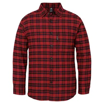 새상품 몽벨 속건성 내마모성 UV컷 코어스팬 플란넬 셔츠 레드 L