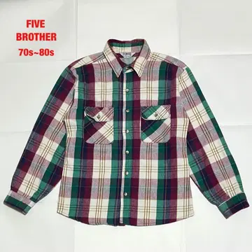 [레어] FIVE BROTHER 파이브브라더 플란넬 셔츠 USA제 70s