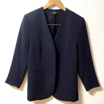 띠어리 SYNTHETIC CREPE 노카라 자켓 트리아세 혼방