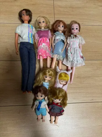 리카짱 인형 8체 세트 아빠 마키짱 미키짱 리쿠군 유치원 아기