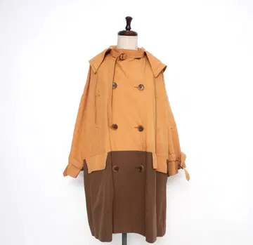 츠모리치사토 변형 트렌치코트 바이컬러 브라운 계열 사이즈 2*OD742