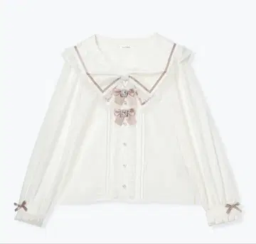 하트 참 리본 칼라 블라우스 노에미