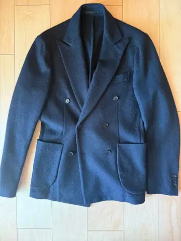 UNITED ARROWS 더블 울 니트 자켓 블랙 46