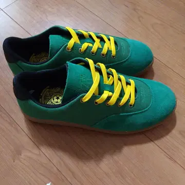 그린/옐로우 컬러 스웨이드 스니커즈 27.0cm