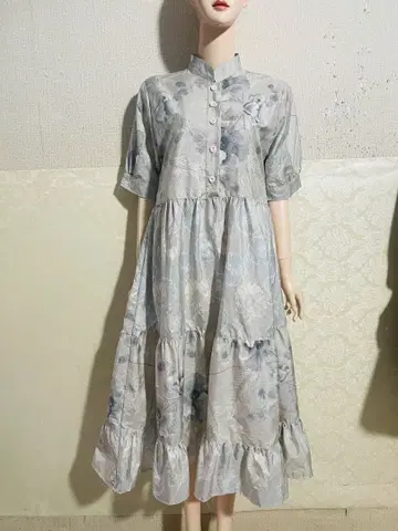 기모노 리메이크 원피스 본고장 오시마 명주 순수 실크 사이즈 업데이트 중