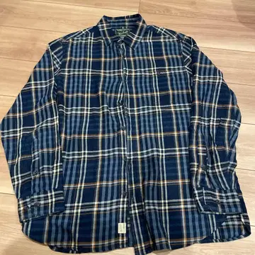 울리치 네이비 계열 체크 코튼 긴팔 플란넬 셔츠
