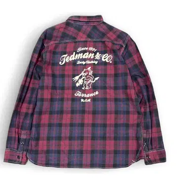 테드맨 데빌 보르도 플란넬 셔츠 XL 플란넬 셔츠 체크