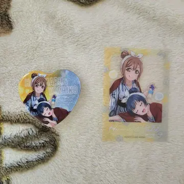 러브 라이브 나카요시 총선거 캔뱃지 클리어 카드 요시코 하나마루