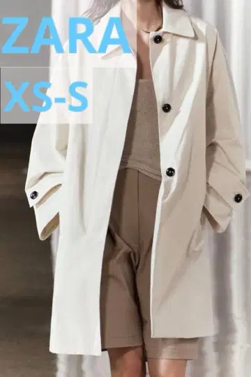 ZARA 자라 오버 사이즈 트렌치코트 미들 기장 에크루 화이트