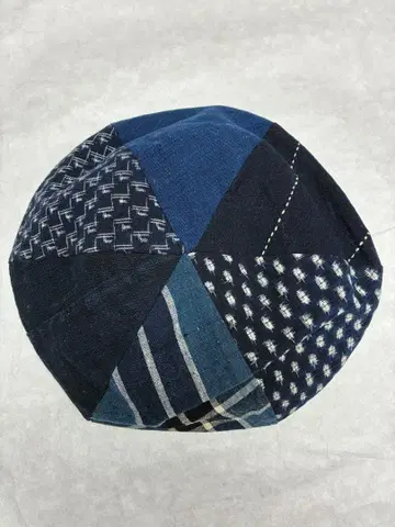 빈티지 원단 베레모 네이비 나염 감색 염색 리버서블 2