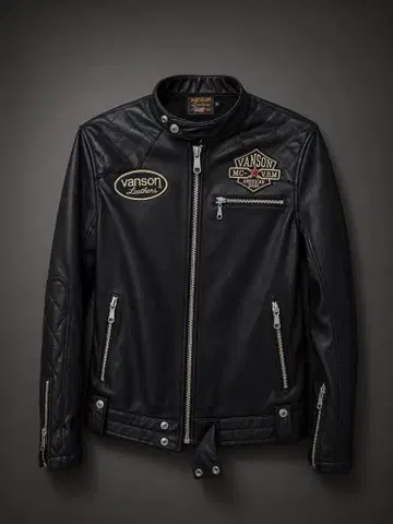 VANSON 싱글 라이더 스컬 새틴 M 할리