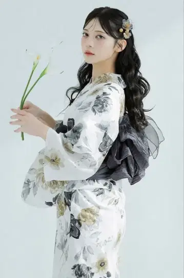 Dita 유카타 오비 세트 수채화의 교토 마츠리