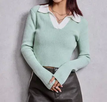 GYDA POLO 니트탑 민트 그린