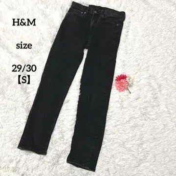 H&M 슬림핏 데님 팬츠 블랙 블랙 데님 남성용 29/30 S