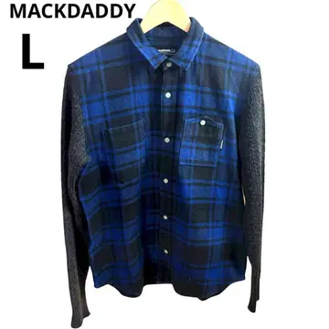 MACKDADDY 맥다디 플란넬 셔츠 니트 소매 일본제 L 사이즈