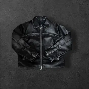 미사용 새상품 h&m 가죽 자켓 인조 가죽 S 빈티지 가공