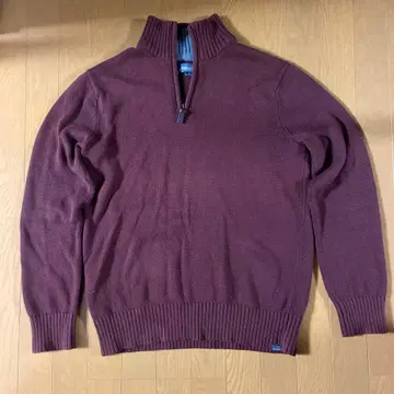 Eddie Bauer 하프 지퍼 코튼 니트 보르도 M