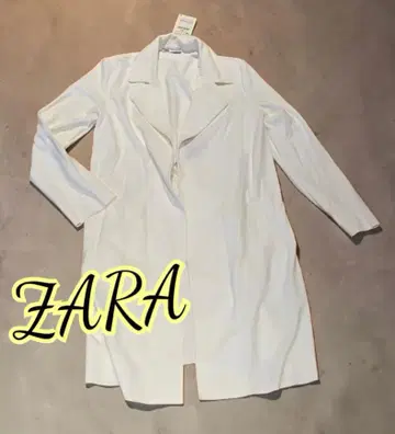 ZARA 화이트 트렌치코트 스프링 코트 택 포함 새상품