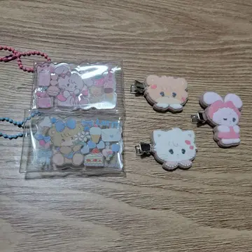 mikko 아크릴 키링 헤어 클립 가챠