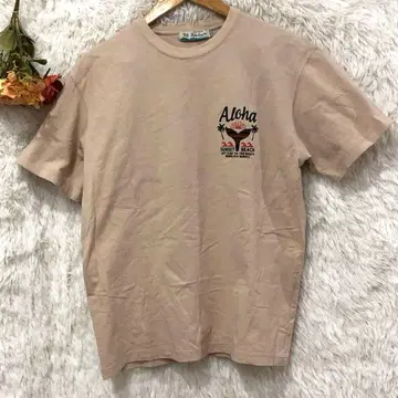후라라니 하와이 크루넥 프린트 TEE [ M ] 코튼 베이지
