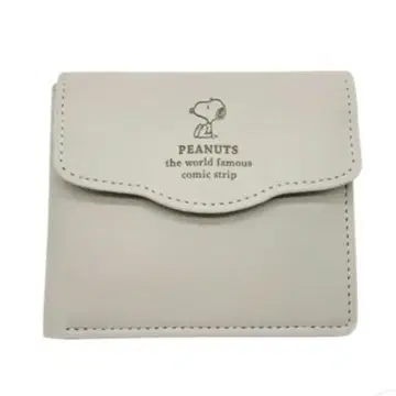 택 포함 새상품 스누피 접이식 반지갑 원포인트 엠보싱 시리즈