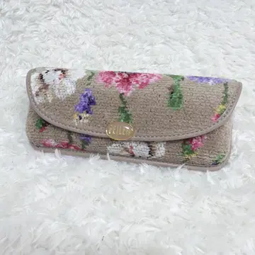 미사용 페일러 FEILER 안경 케이스 라비린스 패턴 꽃무늬 베이지
