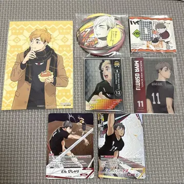 하이큐!! 미야 아츠무 미야 오사무 하후하후 포스카 캔뱃지 스탯 카드