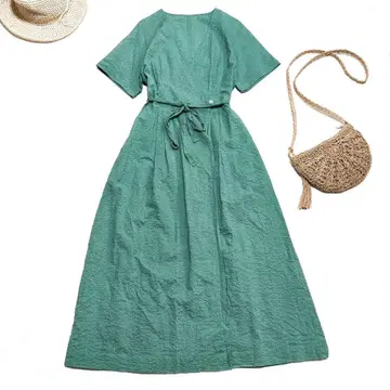 쉽스 애니 카슈쿨 원피스 사커 소재 봄/여름 시원한 그린