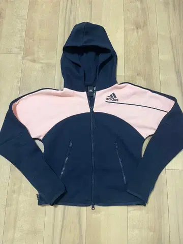 adidas 풀 집업 저지 네이비/핑크