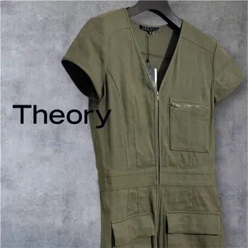 택 포함 ] Theory 프론트 지퍼 원피스 2WAY 베스트 카키 2