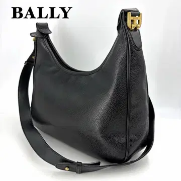BALLY 가죽 숄더 백 블랙 로고 금장 장식 숄더 가능 959