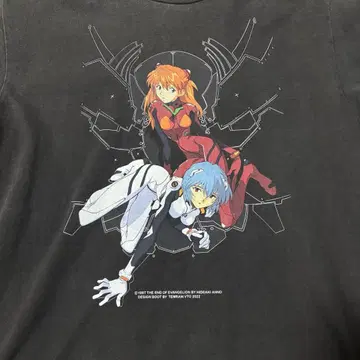 90s 에반게리온 T셔츠 블랙 M 아스카 아야나미 레이