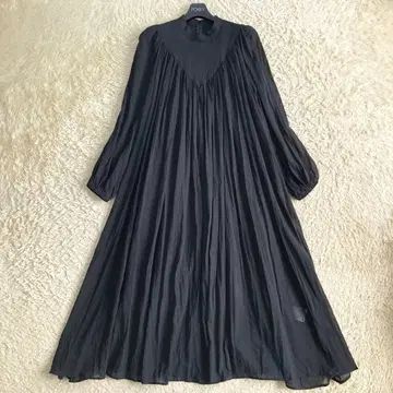 세탁 가능한 아두이트리스테스 코튼 개더 원피스 맥시 길이 Free