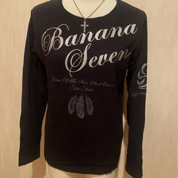 아카이브 Y2K BANANA SEVEN 바나나세븐 롱T 라멜로 로고 깃털