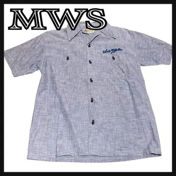 MWS 에무다부류에스 아메카지 볼링 셔츠 반팔 셔츠 S 사이즈