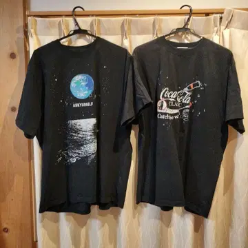 ask urself 티셔츠 2장 세트 블랙