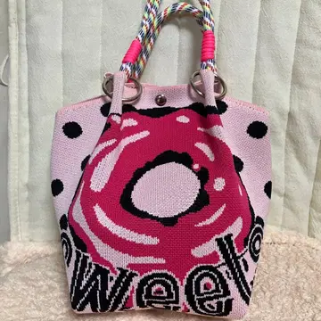 D.KELLY 도넛 디자인 핸드백 니트 소재