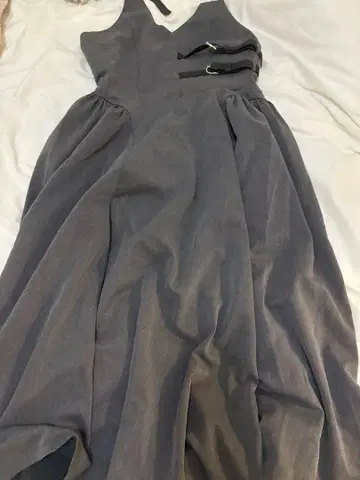 Darich 홀터 볼륨 플레어 롱 원피스 GRY