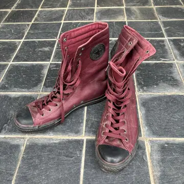 [ 레어/단종 ] 컨버스 올스타 가죽 니하이 크랜베리 27cm