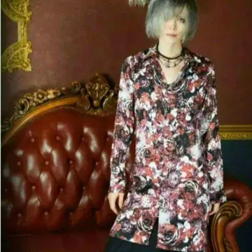 civarize V계 꽃무늬 셔츠 1 플라워 장미 드레이프 락